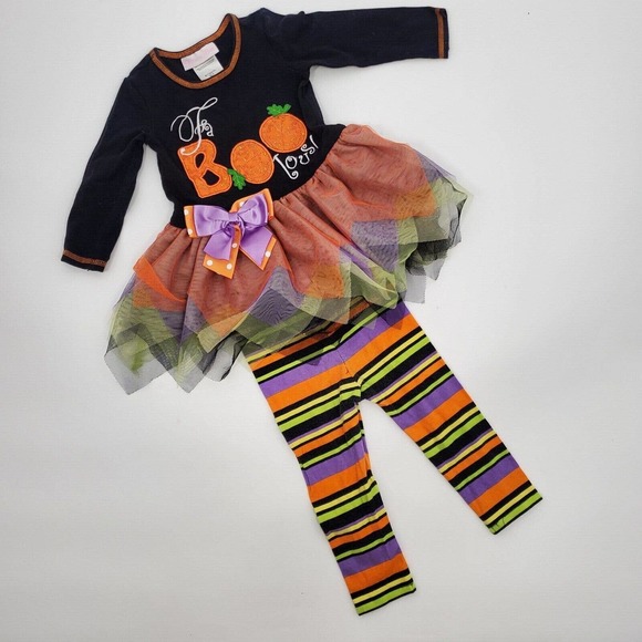 Bonnie Baby Other - Bonnie Baby Baby Girl 18M Black Halloween FaBooLous Outfit Pant Shirt Set